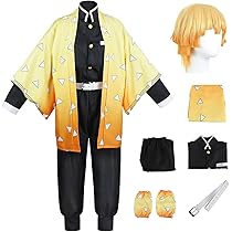 新品【ウィッグ付き】M　鬼滅の刃　我妻 善逸 あがつまぜんいつ　衣装　コスプレ 鬼滅の刃 衣装】 アニメ版 我妻善逸（あがつま ぜんいつ） 風